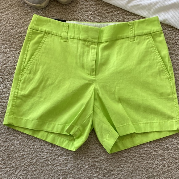 J. Crew Neon Green Chino Shorts - Picture 2 of 4